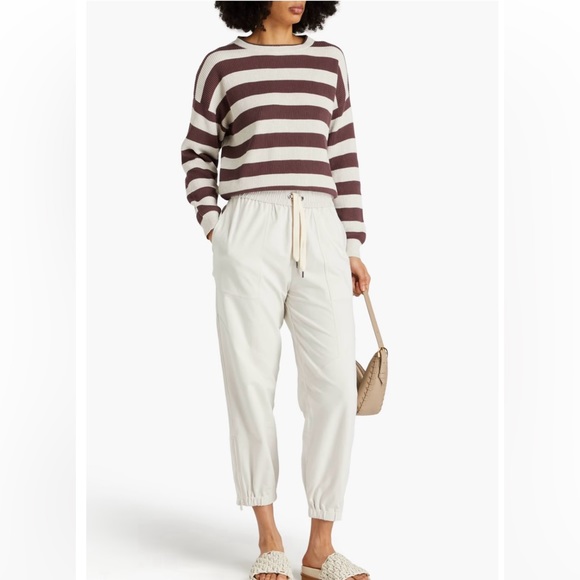 Brunello Cucinelli cropped French cotton track pants